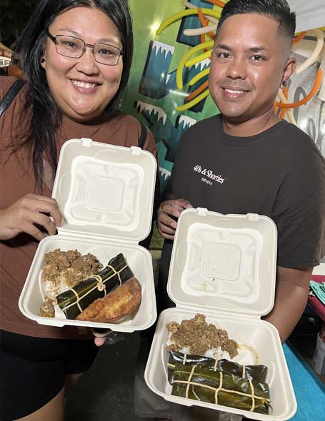 Guests enjoying food at What the Truck